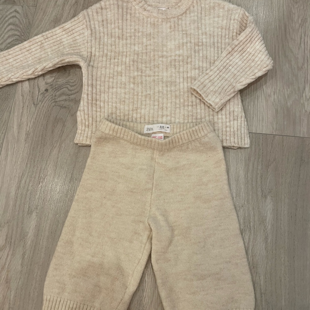 Zara Kids Cream Knit Set